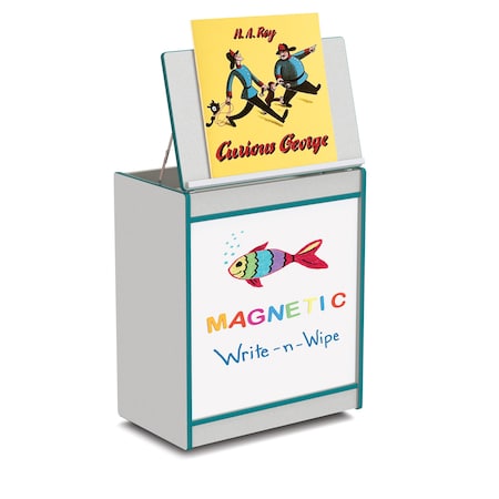 Jonti-Craft Rainbow Accents Big Book Easel, Magnetic Write-n-Wipe, Teal 0543JCMG005